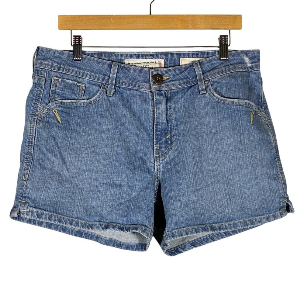 Levi Strauss Signature Low Rise Medium Wash Denim Jean Shorts Blue Y2K Size 12